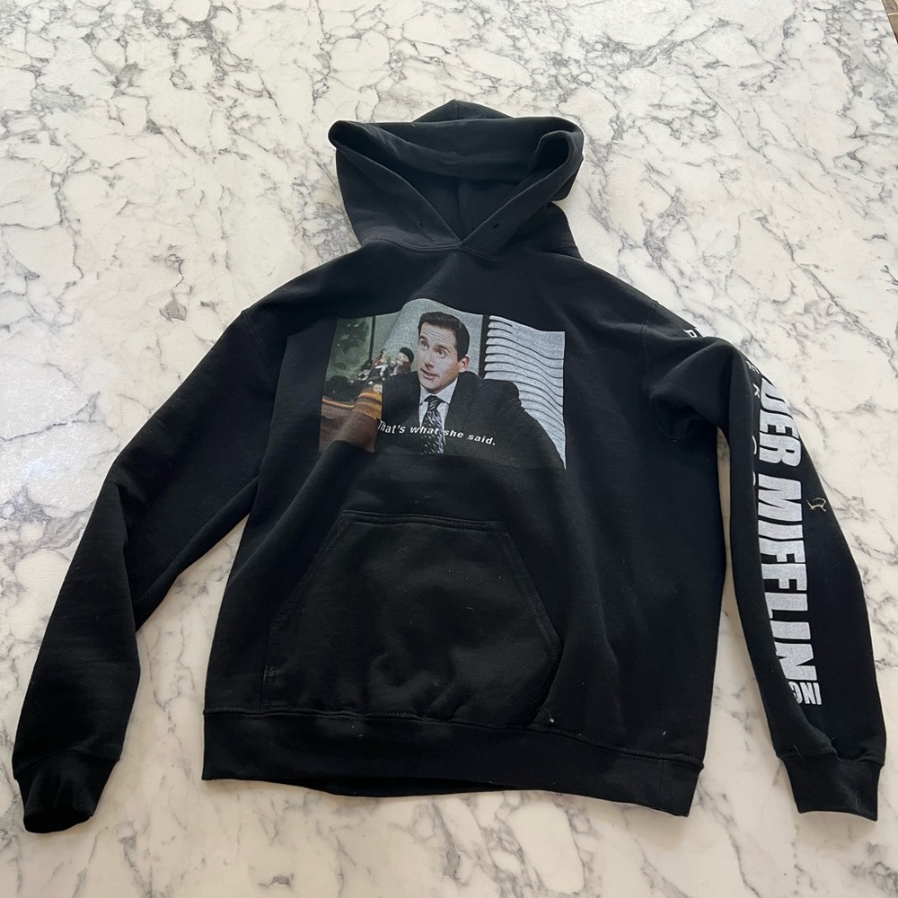 Black Graphic Hoodie (Size Small)